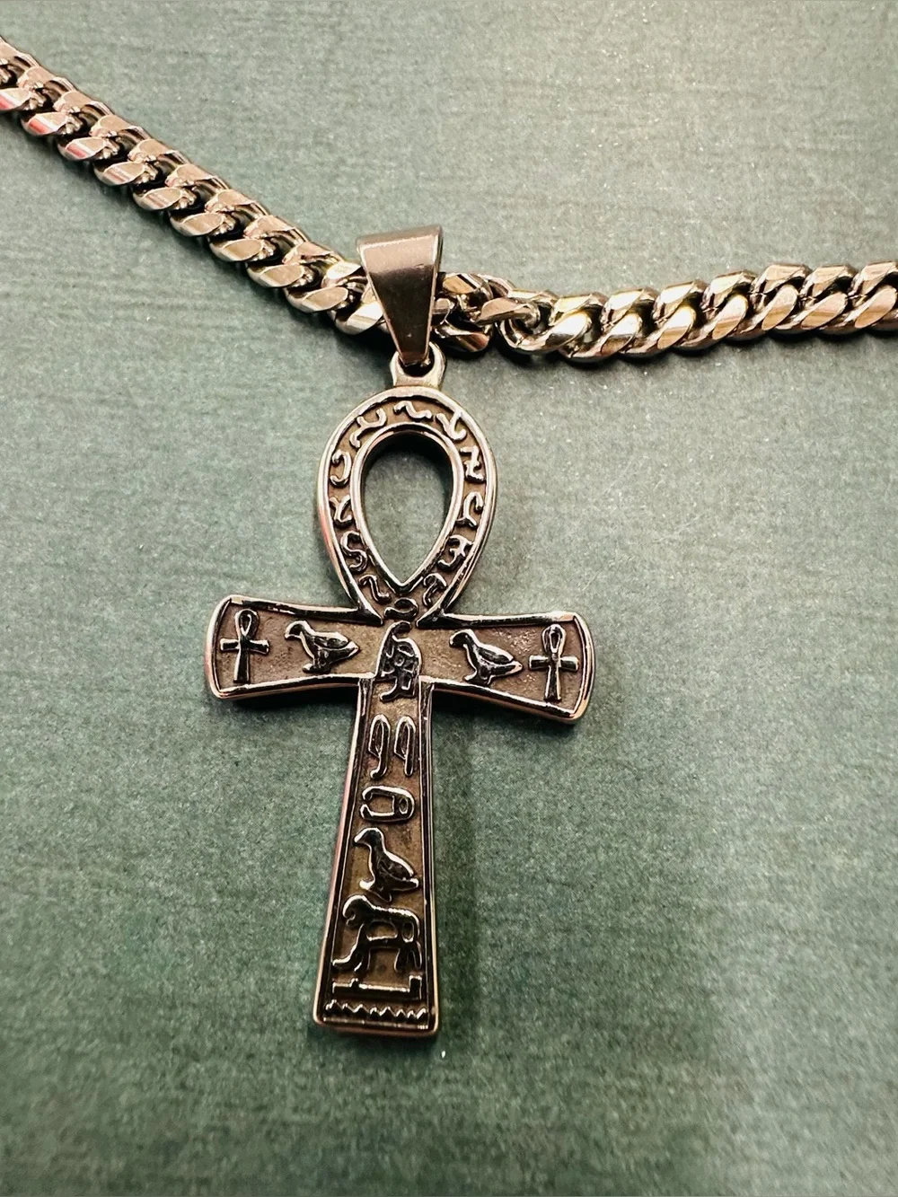 Stainless Steel Egyptian Ankh Cross Necklace B11